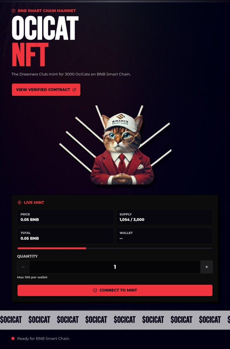 smcnewsdesk's tweet photo. JUST IN: @ocicattoken NFT Mint Value Increases
OCICAT NFT mint value has increased from 0.02 BNB to 0.05 BNB, with 1,000+ NFTs already minted.
The next milestone is 2,000 mints, which will trigger another value increase.
Join the party 👇🏾 
https://t.co/tJti5ReIr7 https://t.co/nFO8joT3Su