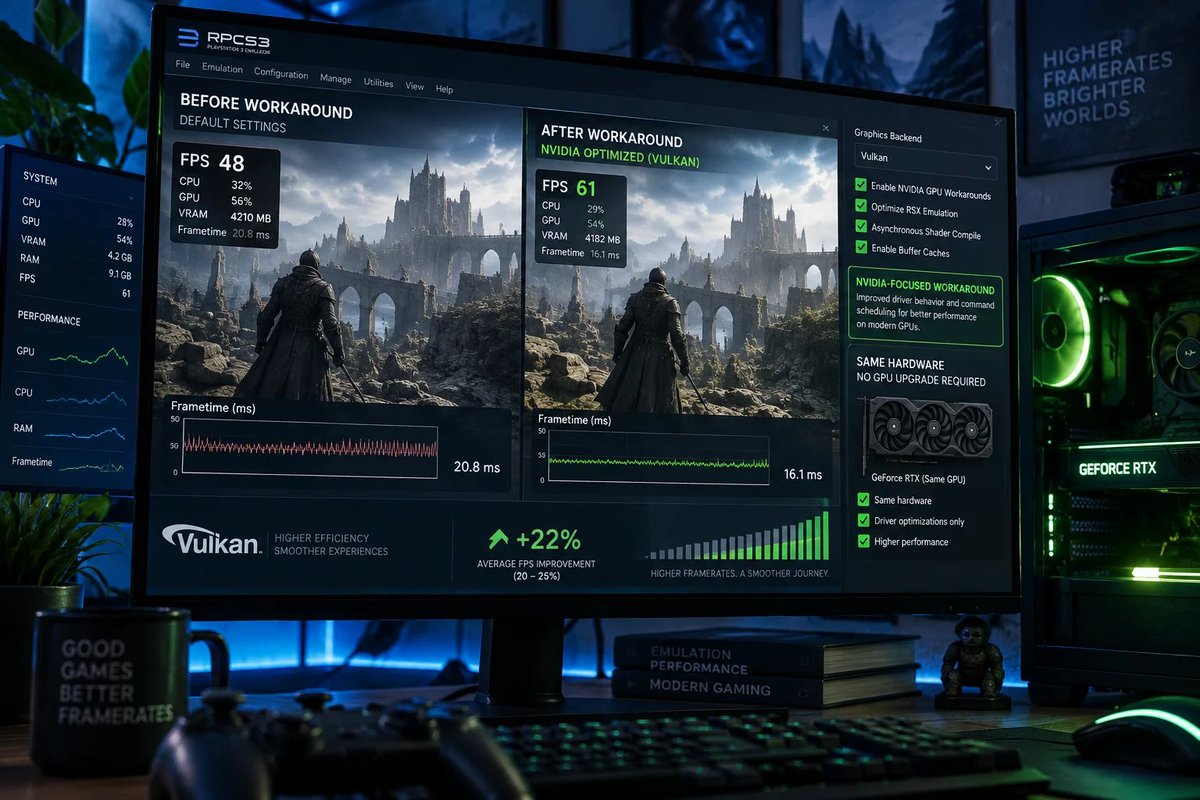 windowsforum's tweet photo. 🎮 RPCS3 just found 20–25% more PS3 performance hiding behind an NVIDIA driver issue. No new GPU required—just update the emulator and let your GeForce stop leaving frames on the table.
https://t.co/eMYSIvBV2i
#WindowsGaming #Rpcs3 #NvidiaGeforce #Ps3Emulation https://t.co/edpJ4o5bBo