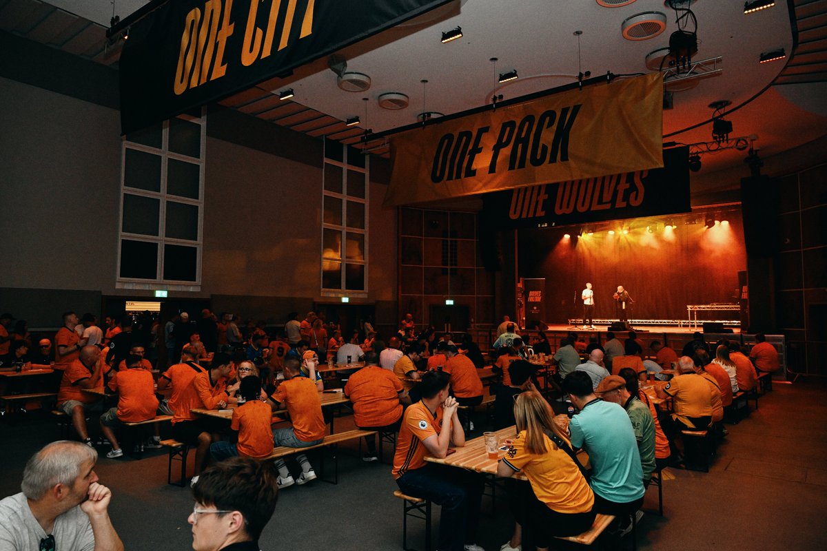 WolvesHelp's tweet photo. Wolves Fanzone at The Halls will open from 9am on Sunday morning ahead of the West Bromwich Albion fixture, with the first 100 supporters through the door given a free bacon sandwich again. Featuring live music, guest DJs and shirt giveaways 🐺 https://t.co/ctSL6hiArt