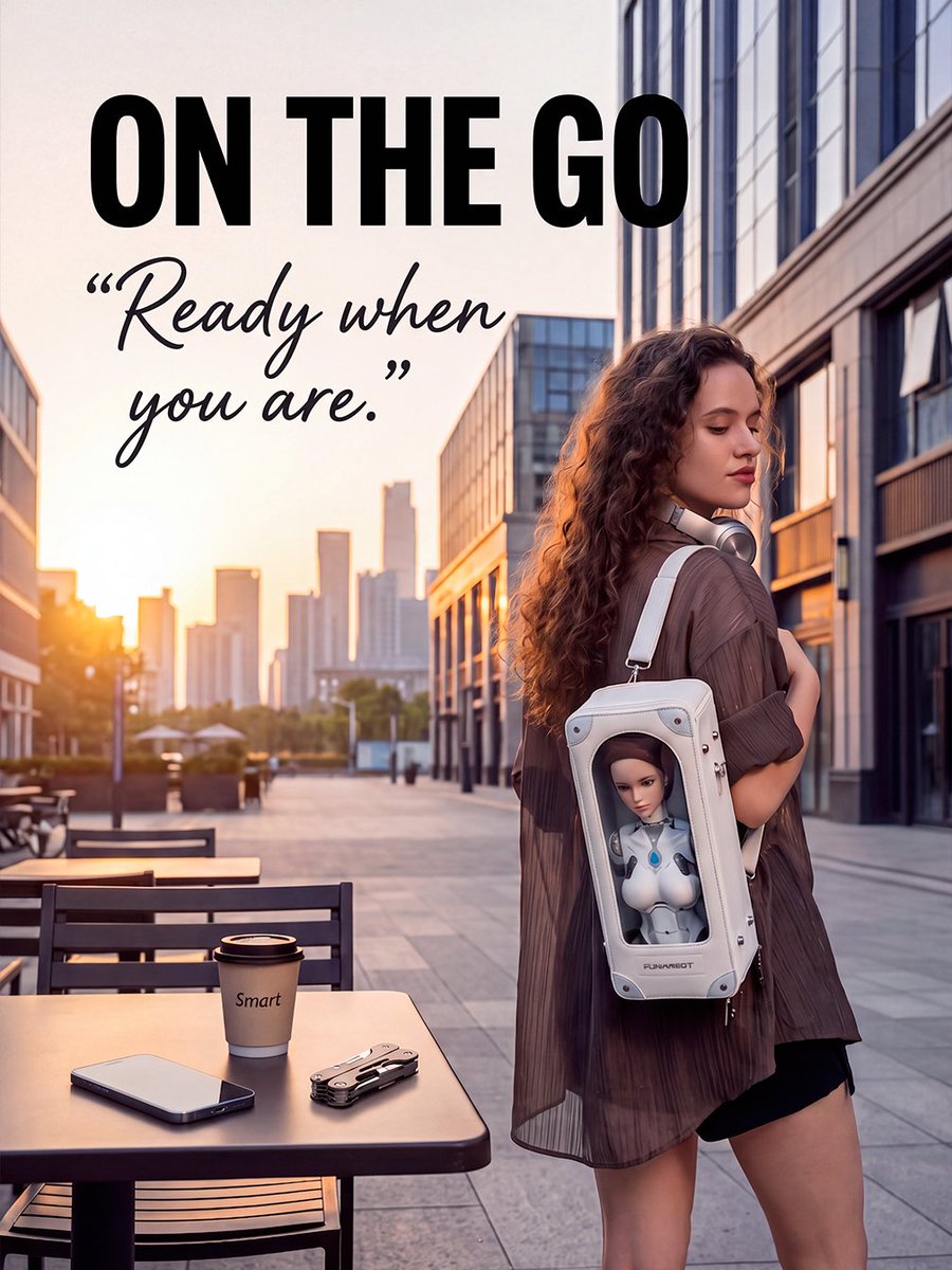 Figurobott's tweet photo. At just 11 inches, NIA is small enough to fit into the little moments wherever you go.
Camping, working, shopping—or somewhere completely unexpected.
So… where would NIA go with you?
#robot  #robotics #techdesign #ai #humanoidrobot #figures #aicompanion #kickstarter #techlover https://t.co/S4ckBf1JDN
