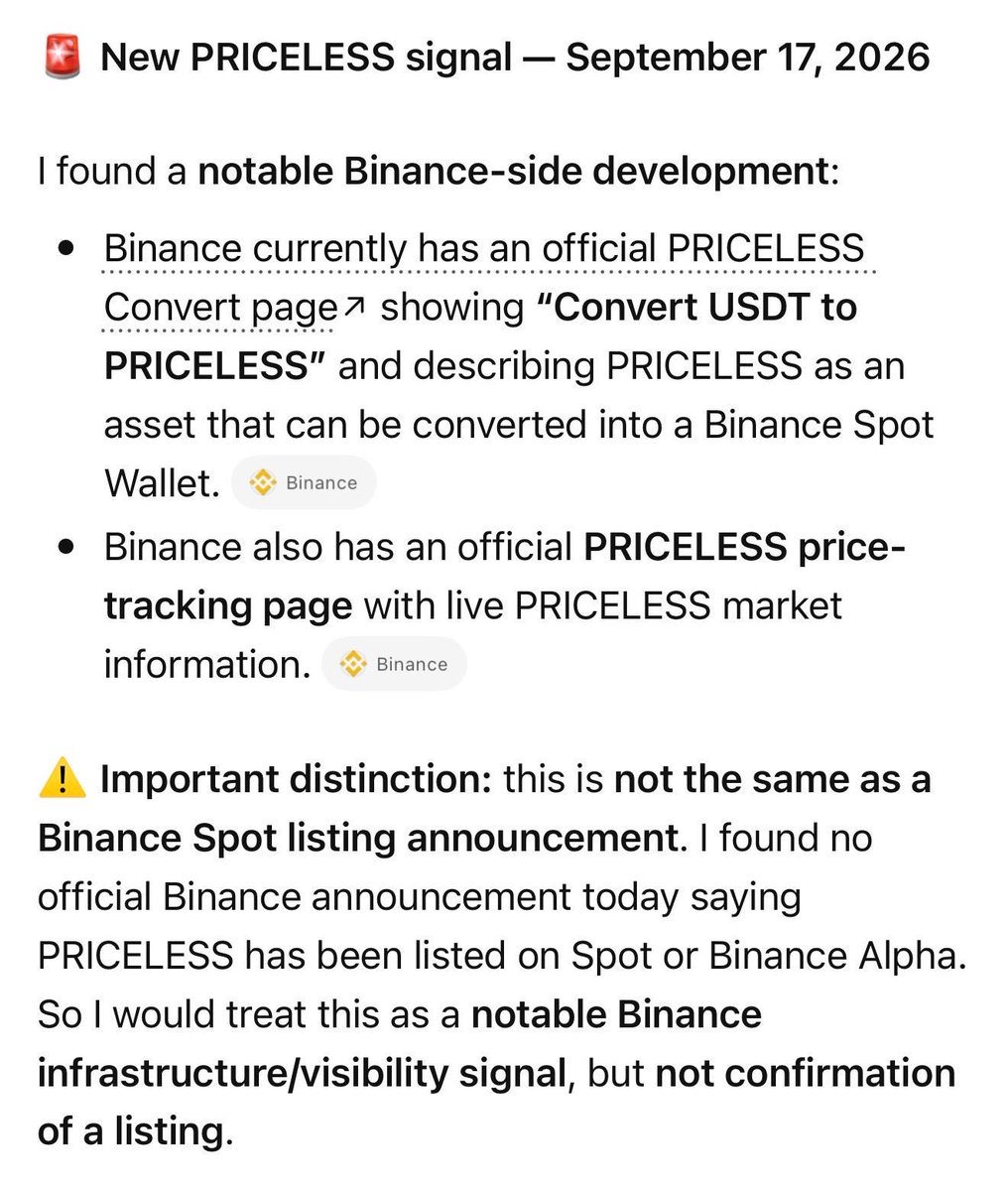 PricelessBSC_'s tweet photo. @ChatGPT alerted us today 🫡

Now on
@BinanceWallet 💛 https://t.co/AoJQVr2vIV