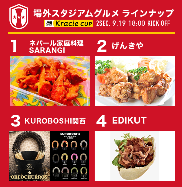 inac_kobe2001's tweet photo. 🔴ホームゲーム情報🟡

🍴スタグル
⏰15:00〜ハーフタイムまで

4店舗のキッチンカーが出店🚚
試合観戦のおともにスタグルを🦁

🆚ノジマステラ神奈川相模原
🗓9/19(土) 18:00キックオフ
🏟️神戸総合運動公園 ユニバー記念競技場
🎫https://t.co/esT9mnFbpM

▼試合情報はこちら
https://t.co/mQW4sF6bvv

#inackobe #INAC神戸 #Ignition