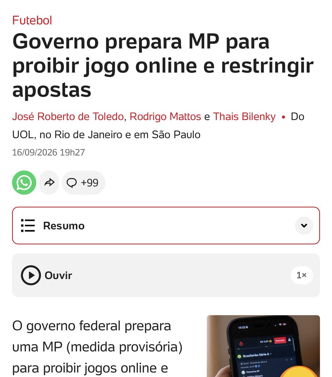 MTips01's tweet photo. Você estão preparados pra acordar com uma canetada eleitoreira que pode extinguir as apostas esportivas do Brasil? https://t.co/QvbOAdgWdY