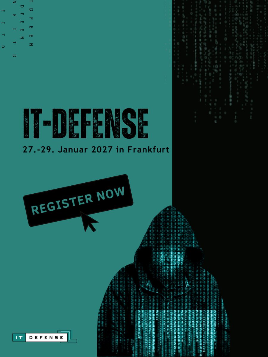 cirosec's tweet photo. Wir freuen uns, dass die IT-Defense im nächsten Jahr vom 27. bis 29. Januar 2027 in Frankfurt stattfinden wird. Die ersten Referenten mit spannenden Vortragsthemen stehen bereits fest. Weitere Informationen und Details sowie eine Möglichkeit zur Anmeldung gibt es auf der Website https://t.co/qLRXv24gDC.