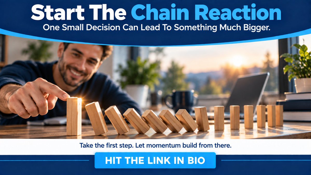 TheKrayonX's tweet photo. One decision can start a chain reaction.

Learn. Act. Grow. Build momentum one step at a time.

Don't wait for the perfect moment.

Start your domino effect today 👇

https://t.co/PC9xvqAeCV

#OnlineBusiness #AffiliateMarketing #GrowthMindset https://t.co/8N1mTlseWx
