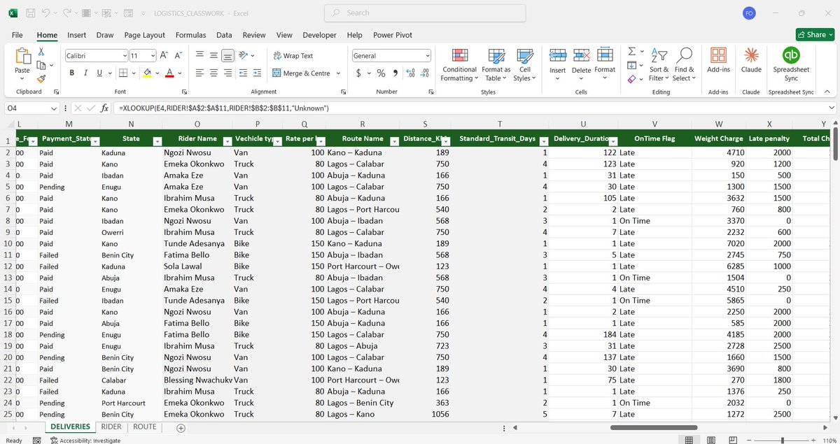 ObohX's tweet photo. Week 2 of EXCEL101 is done.
Week 1 was about building the foundation.
Week 2 was about making Excel do the work.
This was the week Excel started doing the heavy lifting.
We cleaned messy data, built logic, used conditional functions and introduced VLOOKUP & XLOOKUP
#Excel101 https://t.co/LN8YWKrYZ9