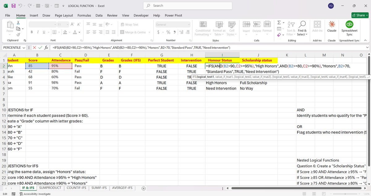 ObohX's tweet photo. Week 2 of EXCEL101 is done.
Week 1 was about building the foundation.
Week 2 was about making Excel do the work.
This was the week Excel started doing the heavy lifting.
We cleaned messy data, built logic, used conditional functions and introduced VLOOKUP & XLOOKUP
#Excel101 https://t.co/LN8YWKrYZ9