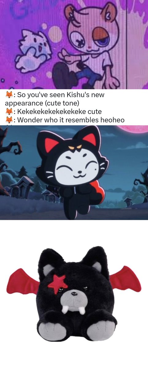 zZzZzZz7_7zZz's tweet photo. Sunoo talking about kishu's new look and saying he wonders who it resembles... while it  actually resembles Heeseung's plushie, and also not to mention that kishu looks like the character that is with gliddy....👀👀 i smell hard launching a return https://t.co/YgfPUmTRdy