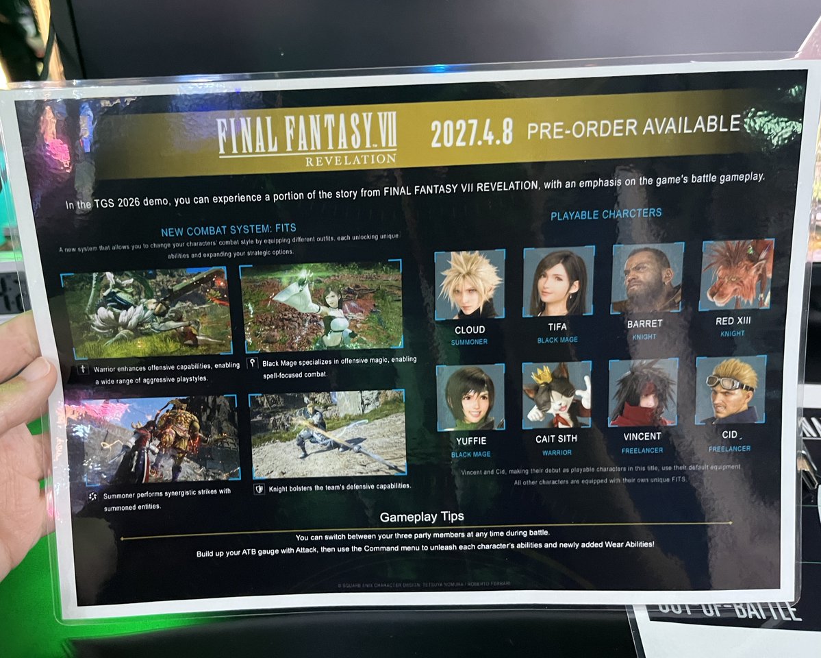 Genki_JPN's tweet photo. FF7 Revelation TGS demo instructions and controls https://t.co/Vox3YxWlFa