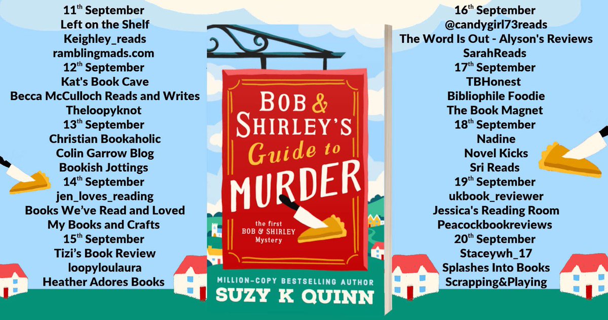 thebookmagnet's tweet photo. It’s my stop on the @rararesources #BlogTour for Bob &amp; Shirley's Guide to Murder by @SuzyKQuinn and I’m delighted to share my review of this hilarious cosy crime book. Visit my blog to find out more:
https://t.co/O8YrPQsLga https://t.co/b4shT8HL8g