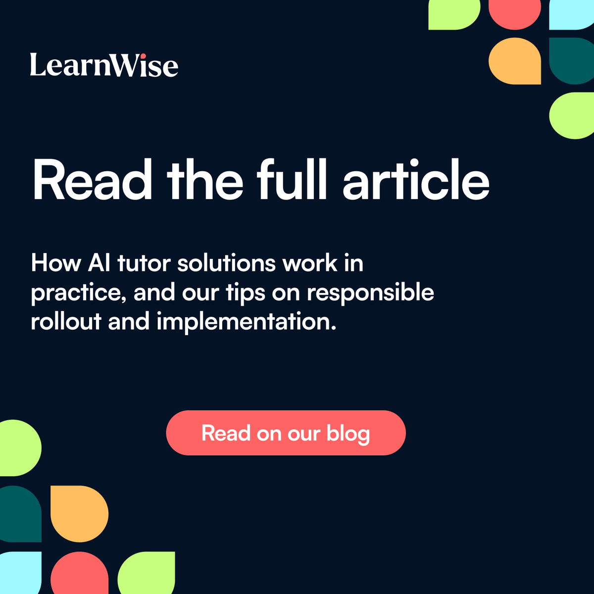 LearnWiseAI's tweet photo. Who decides what an AI tutor can see in your LMS?
Here's how it works with LearnWise: access is scoped by course and content type, controlled by the institution, never used to train AI models, and never shared across institutions.
Full breakdown 👉 https://t.co/kVxlEVaxlo https://t.co/c5a1vN8Ucv
