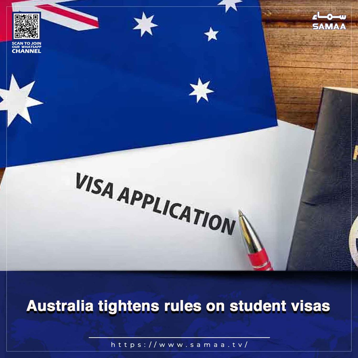 SAMAATV's tweet photo. Foreign students won't be allowed to bring partners, children to accompany them during study
Read more: https://t.co/2TjItpl594
#SamaaTV #Australiavisa #studentvisa #visarules #foreignstudents https://t.co/lnFpEMhhFy
