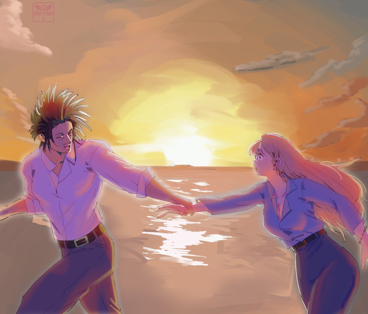 GoodSharlotte's tweet photo. Dia 2 : In another life.

Dibuje a Yami y Charlotte como oficinistas que escaparon hacia la playa cansados de la rutina del dia.

PD: Me gusta el resultado pero no es lo que queria, el tiempo no me da para arreglar todo.
#yamicharweek #yamicharweek26 #blackclover https://t.co/pRg9sOF7US