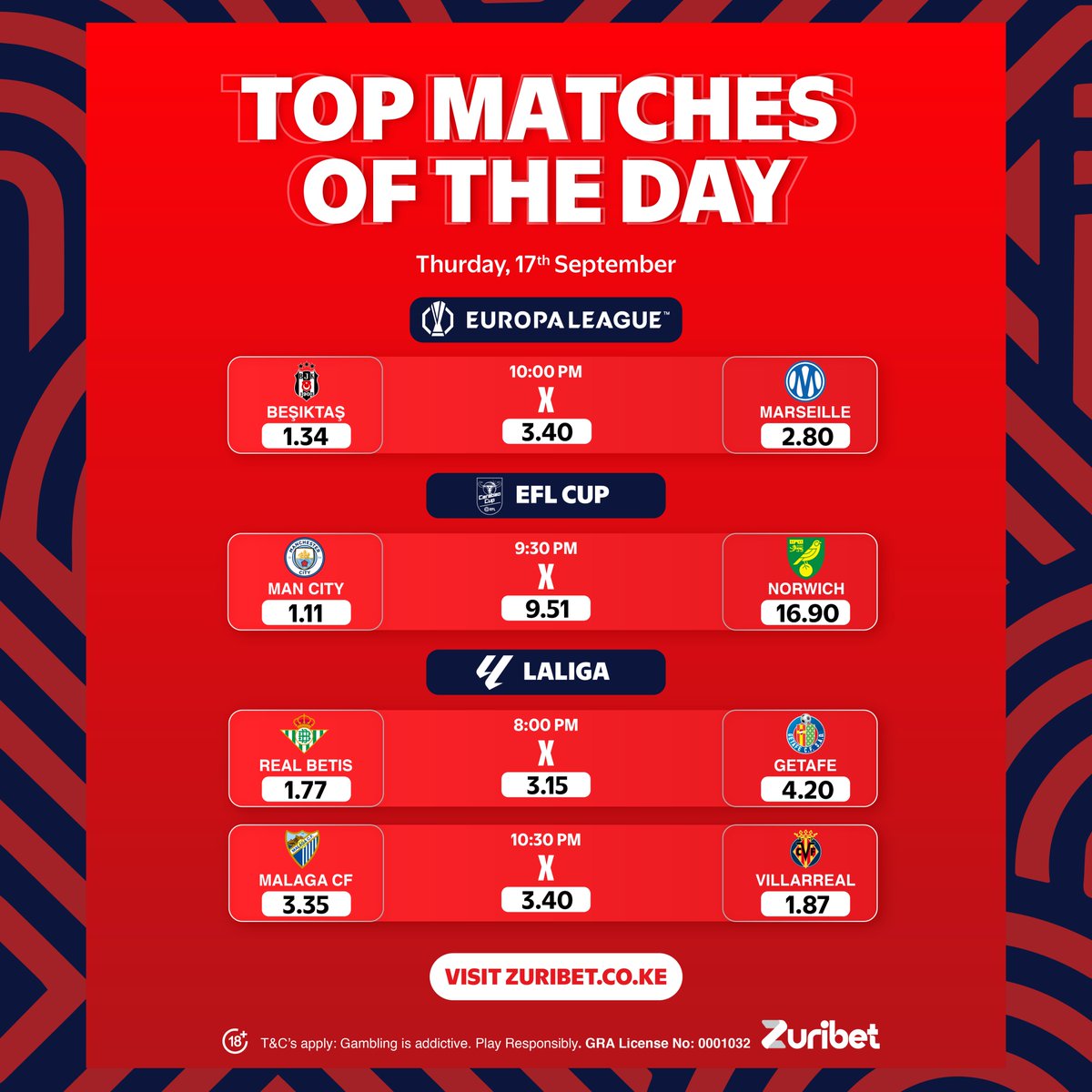 ZuriBetke's tweet photo. Europa League🏆
EFL Cup🏆
La Liga🇪🇦

Tell us in the comment section⬇️, unaangalia game gani leo?

#zuribet #chezavizuri #europaleague #efl #laliga https://t.co/FQOXBfzOGd