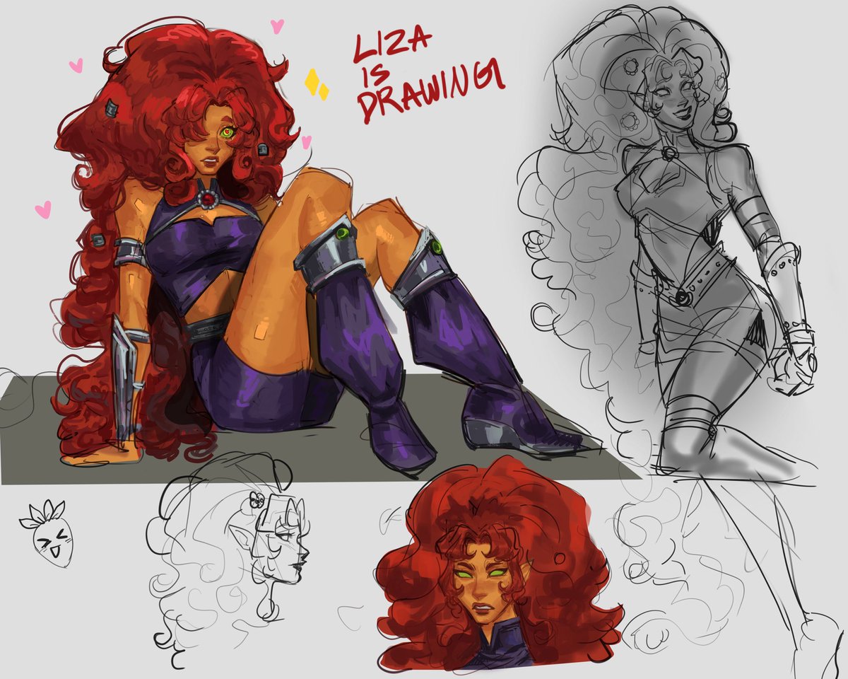 lizaisdrawing's tweet photo. Clumsy cause I’m falling in love 

#starfire #fanart #dcuniverse https://t.co/YjDgE6A7St