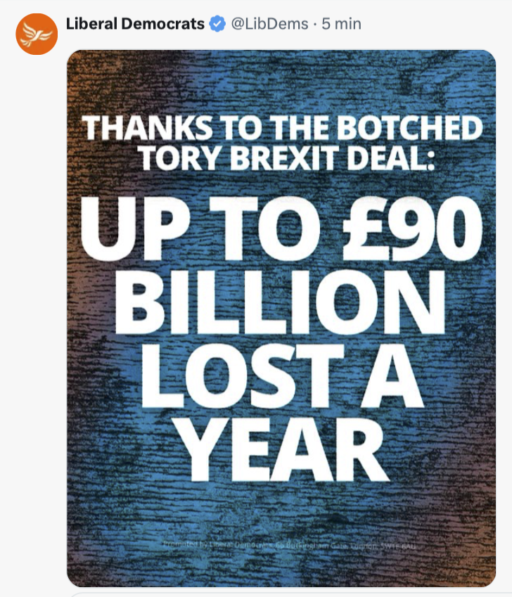 AlexTaylorNews's tweet photo. Oh just stop it, stop it !! calling it the "botched Tory Brexit deal"👇 
You of all people @LibDems should know better ! 𝐈𝐓'𝐒 𝐁𝐑𝐄𝐗𝐈𝐓 𝐏𝐋𝐀𝐈𝐍 𝐀𝐍𝐃 𝐒𝐈𝐌𝐏𝐋𝐄 !

Calling it "botched" suggests there was a great Brexit to be had. That was Starmer-talk aimed at the last few Redwall Labour Brexit voters who've long since gone to Reform. It didn't work for him and it won't work for you !

Start being honest with people and call out Brexit for what it is !!!!