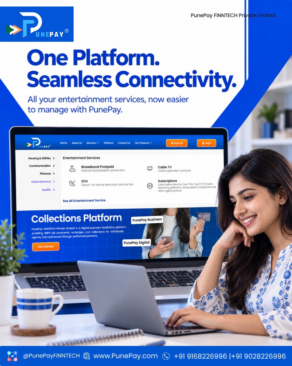 PunePayFiNNTECH's tweet photo. From postpaid and landline bills to broadband and entertainment services
📲 𝐖𝐡𝐚𝐭𝐬𝐀𝐩𝐩 𝐁𝐮𝐬𝐢𝐧𝐞𝐬𝐬 : https://t.co/jbRxtednHC
📲 𝐖𝐡𝐚𝐭𝐬𝐀𝐩𝐩 𝐍𝐮𝐦𝐛𝐞𝐫 : https://t.co/V8lSIMXr8r
#PunePayFinntech #Postpaid #Landline #Broadband #CableTV #DigitalPayments https://t.co/3JQE2adZa7