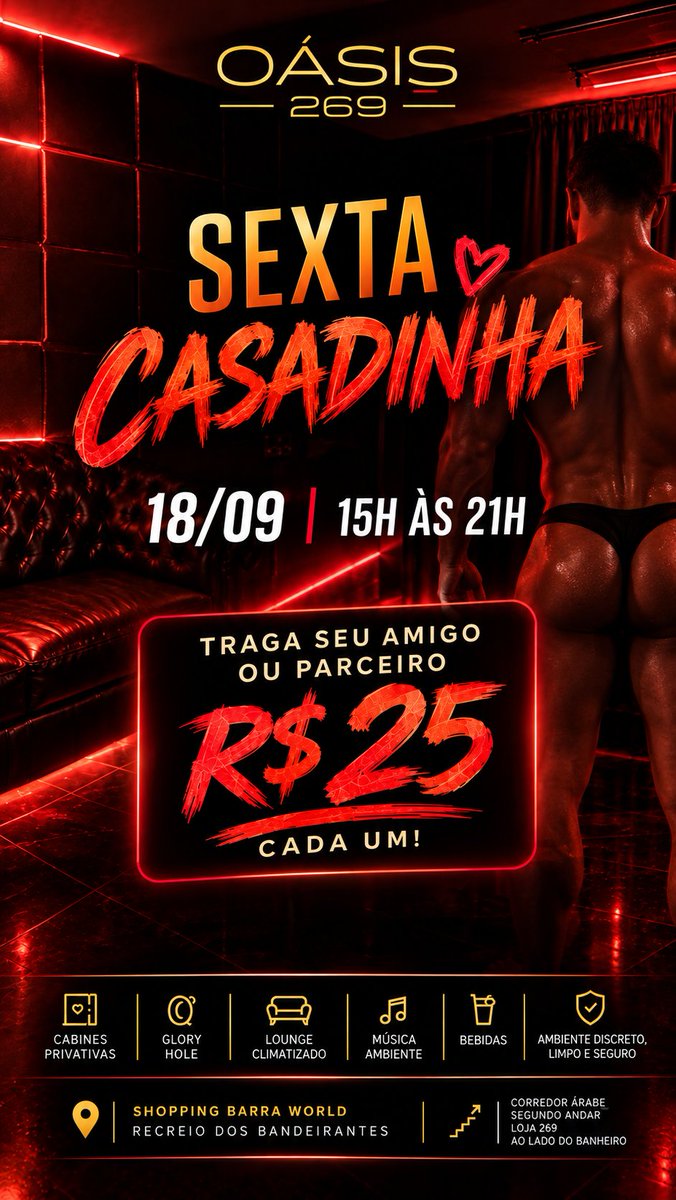 oasis269's tweet photo. É amanhã! 
#cruising #cruisingrj #cruisingbar #discreto #oasis269 #oasis #SextaCasadinha https://t.co/LO0qYZeKMr