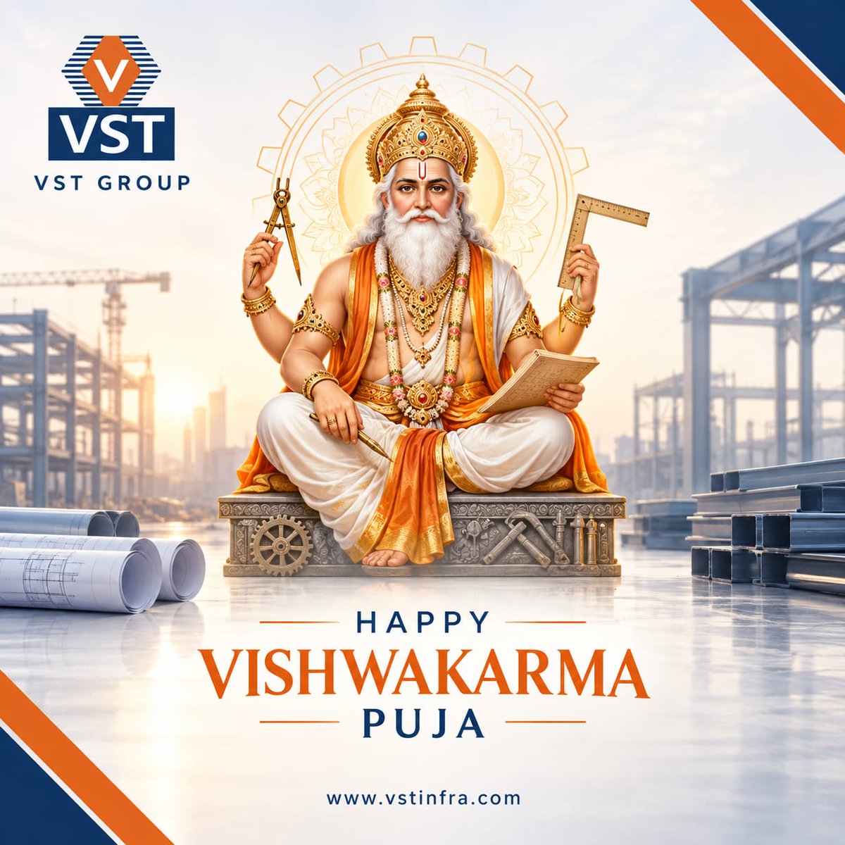 Vstinfraprofile's tweet photo. Wishing everyone a blessed Vishwakarma Puja from VST Group. 🙏⚙️
Celebrating skill, craftsmanship and engineering excellence that drives progress every day.
🌐 https://t.co/lO6Al4g5WT

#VishwakarmaPuja #VSTGroup #VSTInfra #Engineering #Manufacturing #SteelIndustry https://t.co/G496KAsl7A