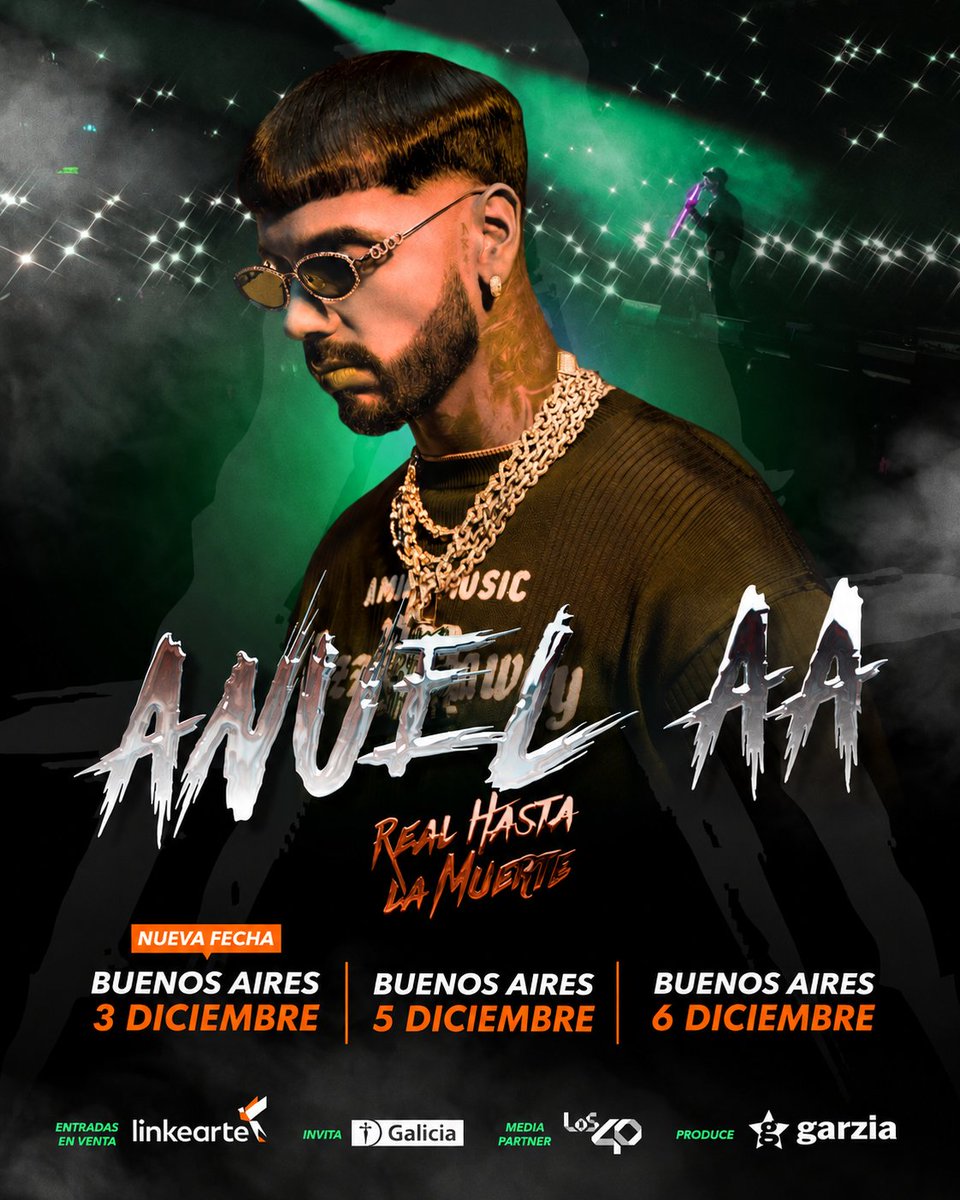 _garziagroup's tweet photo. ANUEL AA REGRESA A ARGENTINA 🇦🇷

El regreso más esperado ya tiene 3 fechas:
*3 de diciembre
*5 de diciembre
*6 de diciembre

Buenos Aires, ¿estás listo para vivirlo?