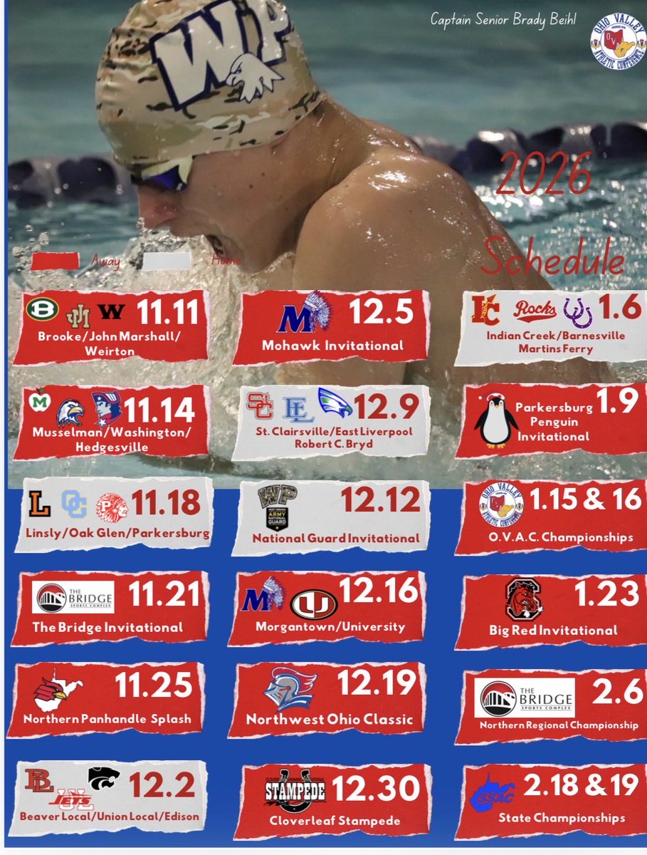 Swimming_WPHS's tweet photo. 2026 Schedule https://t.co/7WKzirVAF4