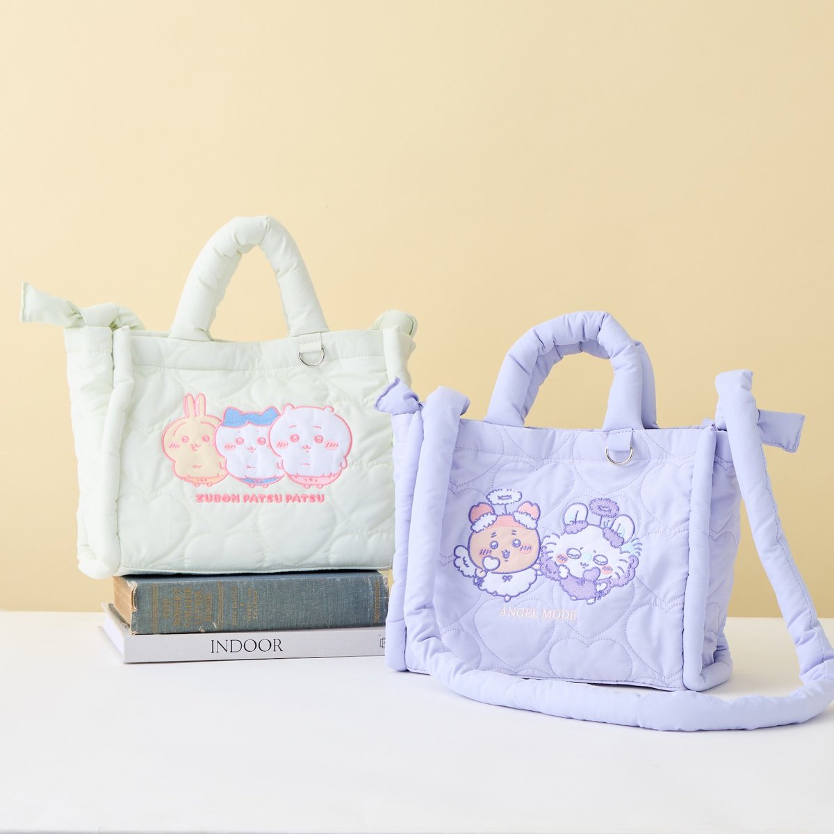 chiikawa_market's tweet photo. 🌱#ちいかわ 新商品🌱

『パフィーショルダーバッグ（全2種）』
各6,050円(税込)

ハートキルティングの
ふっくら軽やか ぱふぽふバッグ🤍

むすび目かえれば 2wayに👜

#ちいかわマーケット（公式通販）では
9/18(金)11時発売🌱 https://t.co/l7BXLgihVN