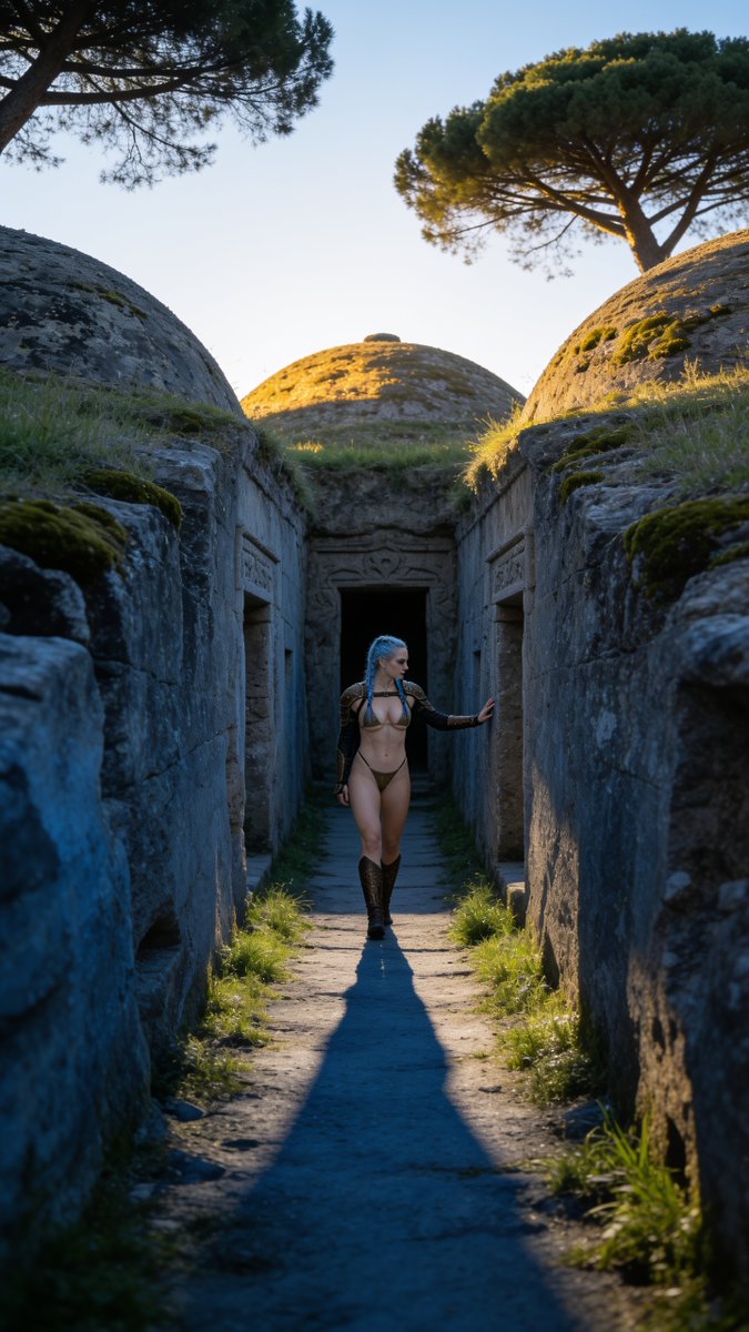 ValhallGirls's tweet photo. Unreal Etruscan town built for the dead.
They taught Rome everything, yet their cities vanished. Crazy.
save this for your n… https://t.co/z9QVlSK50a