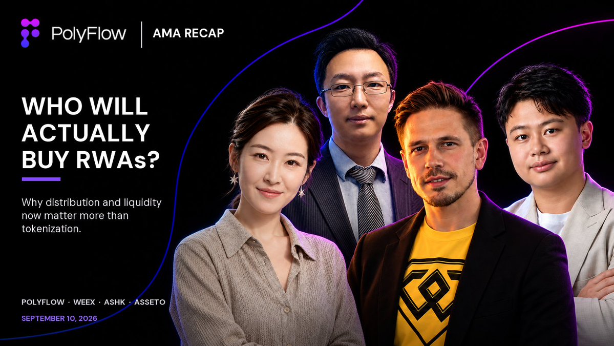 Polyflow_PayFi's tweet photo. RWA’s biggest bottleneck is no longer tokenization. It’s distribution.

Our AMA with @WEEX_Official , @AsianStar8946 & @AssetoFinance  explored who buys RWAs, why they buy, and which channels bring them to scale.

Don’t sell tokenization. Build a better product.

Full recap 👇

https://t.co/fzCPMjoNe3

#RWA #PayFi