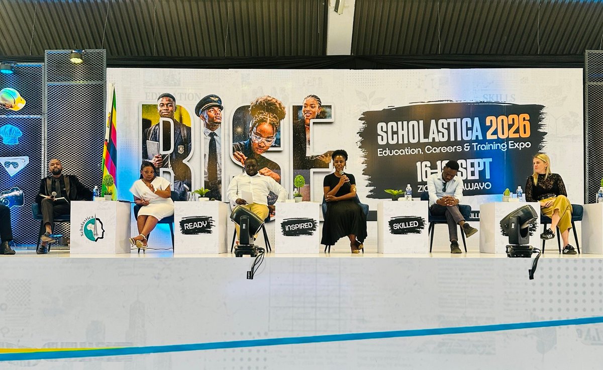ZITF1's tweet photo. Degree + Practical Skills = Success.

A powerful reminder from our Session A panel featuring Baye Pigors, Dr Courage Msimanga, Nhlonipho Ndlovu, Nothixo Ndlovu, Allen Dube, and Linda Ndiweni at Scholastica 2026.

Their message was clear: there are many paths to your goal, but the hardest step is simply starting. Stay curious, build your network, embrace teamwork, and never let a missing qualification stand between you and your dream.

 #Scholastica2026 #SkillsThatMatter #YouthLeadership #Resilience