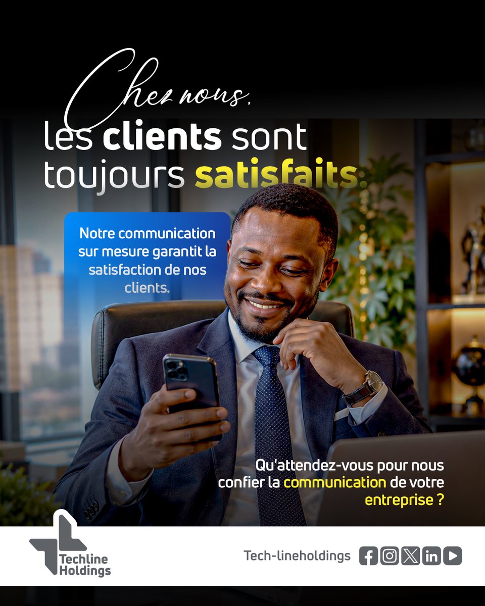 services347271's tweet photo. CHEZ TECH-LINE HOLDINGS, LA SATISFACTION DE NOS CLIENTS N’EST PAS UNE PROMESSE. C’EST NOTRE ENGAGEMENT.

Vous avez un projet ? Confiez-le à une équipe qui place votre satisfaction au cœur de son travail.

📞 Contact : +243 974 227 653
📧 Email : secretariat@tech-lineholdings.com https://t.co/27dDCg0jnI