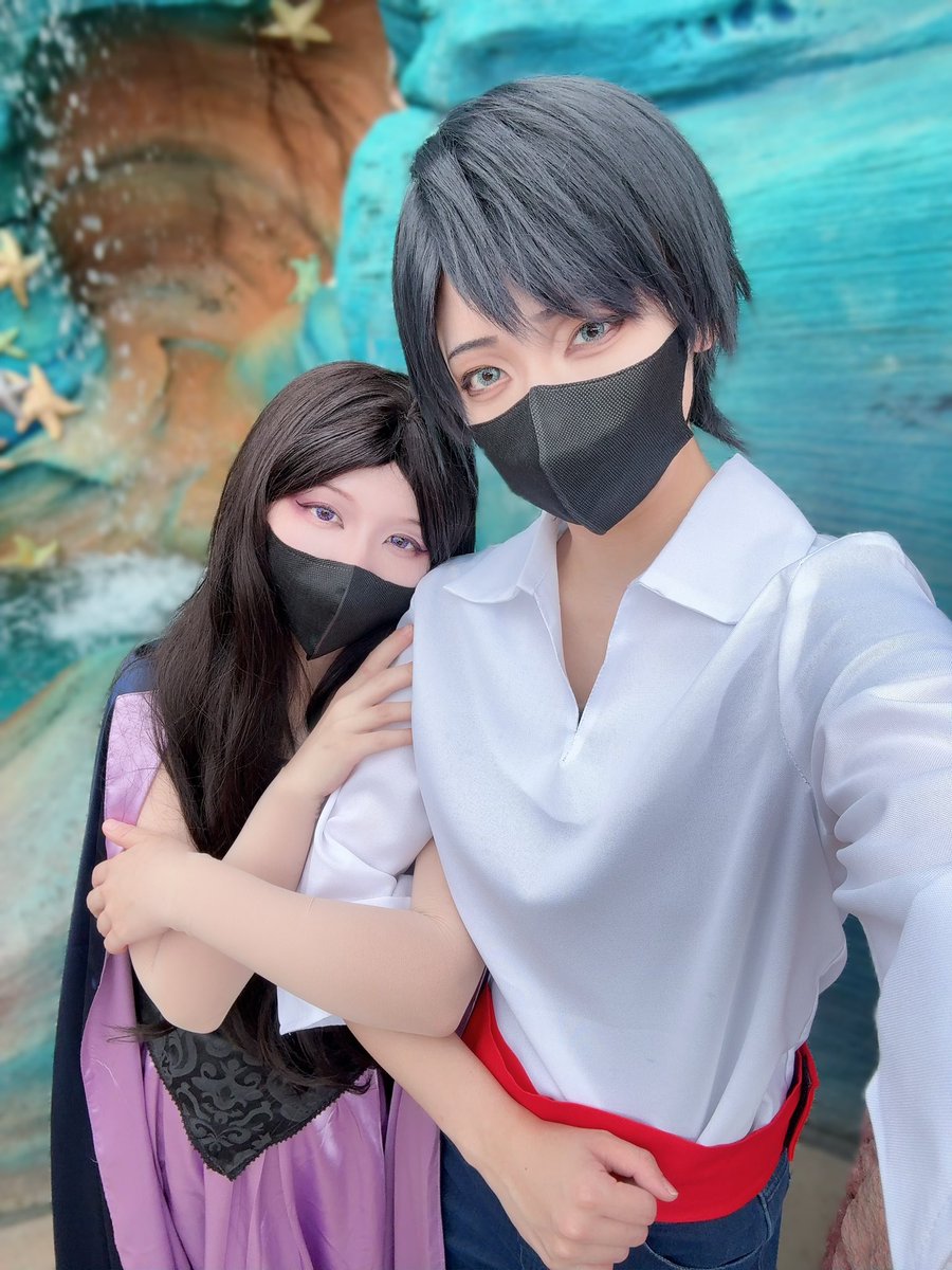 ginyuki_snow's tweet photo. この日キャストさんたちに一番言われた言葉
「アリエルはいらっしゃらないんですか？」
↓
ヴァネッサ「あ、洗脳してお忍びデート中なんで」
#Dハロ仮装  #Dハロ仮装2026 https://t.co/Lk2VaHnwY1