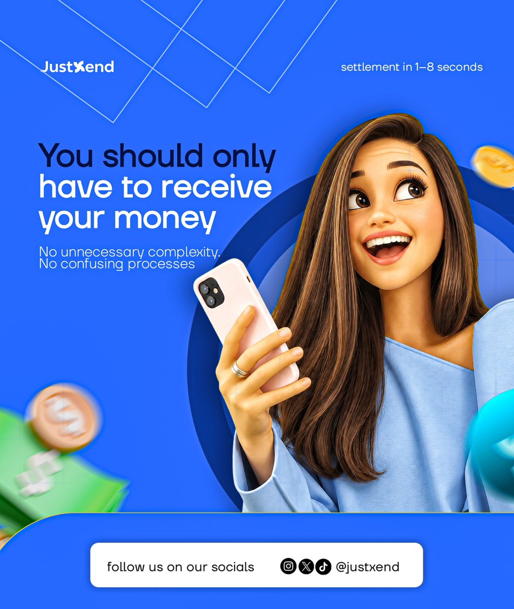 JXendAmericas's tweet photo. When someone sends you money, you shouldn’t have to worry about everything happening behind the scenes.

You just want to receive your money easily, with the payment reaching its settled state quickly. ⚡

That’s the kind of experience JustXend is building. https://t.co/DfReYeTzx5