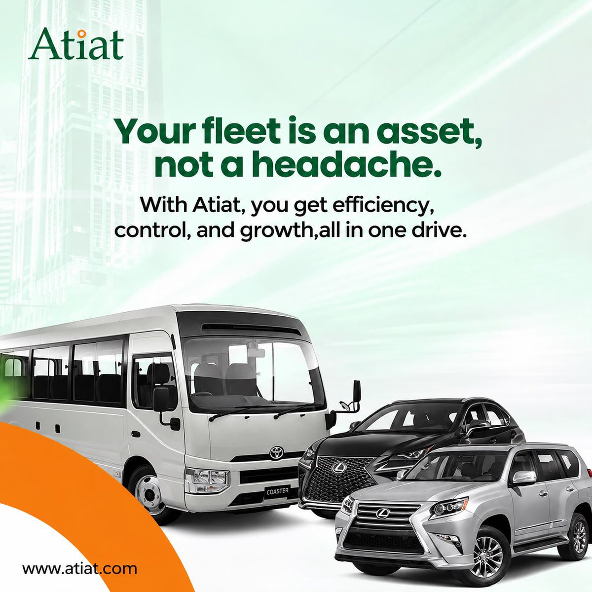 AtiatLtd's tweet photo. From fleet management to vehicle leasing and rentals, Atiat helps you drive with greater efficiency, control, and peace of mind, so your fleet works for your business, not against it.

#Atiatlimited
#fleetmanagement https://t.co/arj9hLFOyJ