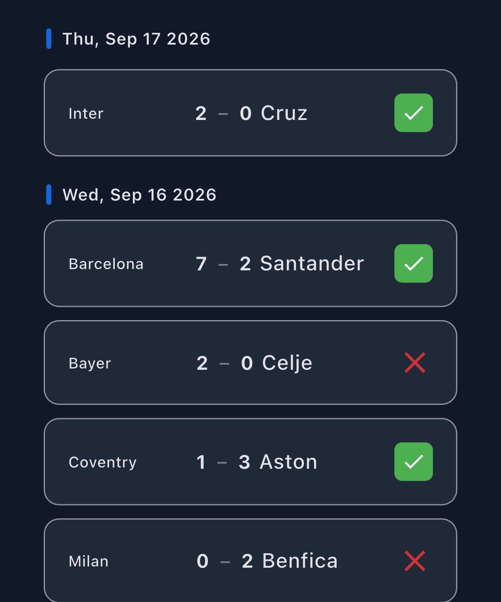 MWO_Prediction's tweet photo. Swipe to see our yesterday’s scorecard 🔥🔥🔥
We predicted 19 games💥💥💥
✅14 won
❌5 loss
📲Download the MWO app for your smarter predictions.⚽️💙
#fyp #mwo #footballgame #predictions https://t.co/HDAkH3nCSt