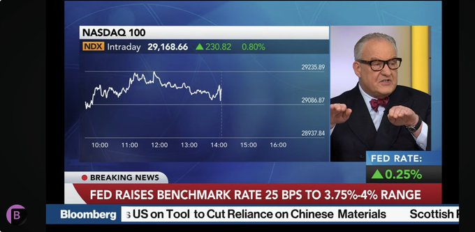 SethBellville's tweet photo. 🔴 الفيدرالي يرفع اسعار الفائدة 25 نقطة للمرة الأولى من 2023. النطاق (3.75% - 4%) متماشي مع التوقعات. https://t.co/74wWypn79s