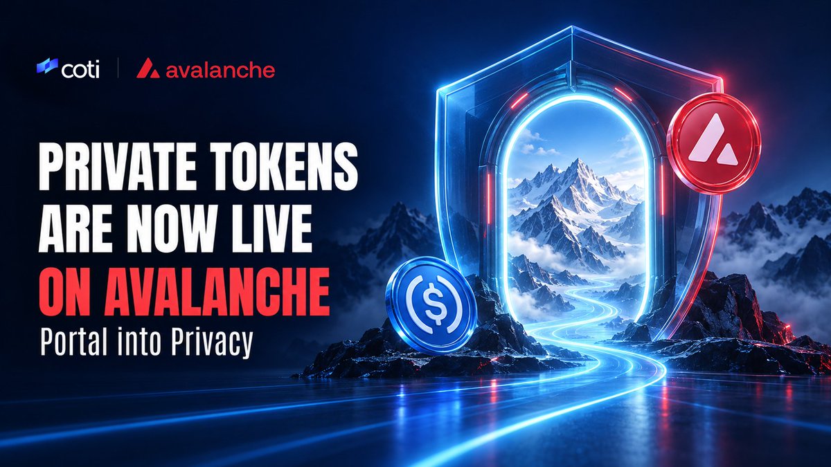 COTInetwork's tweet photo. The Privacy Portal is live on Avalanche C-Chain.

One click turns AVAX and USDC private. Hold, send and receive privately, while you alone hold the keys. 

Portal in and shield your first AVAX 👇
→ Try it: https://t.co/9PgneuVbDV