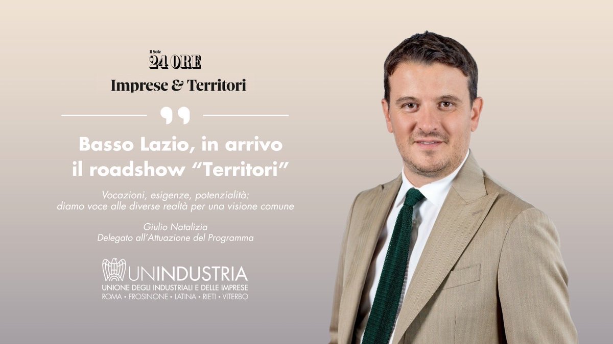 NewsUnindustria's tweet photo. #Territori, protagonisti di valore: @sole24ore approfondisce i temi del roadshow regionale in arrivo il #23settembre a #Fossanova. 

📰 “Le filiere della competitività” è dedicata ai territori di #Frosinone, #Latina, #Aprilia e #Cassino.

Leggi 👉 https://t.co/VDz2AiREnq https://t.co/2L5ZUHsmUb
