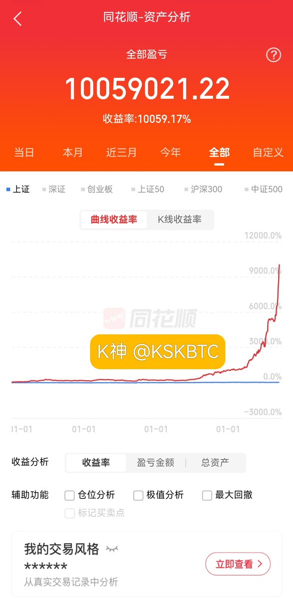 KSKBTC's tweet photo. 十年磨一剑
十万到破千，百倍目标落地📈

交易的真谛，不是天天抓妖股，而是守得住纪律，拿得住主升，懂得及时收手。

机会来时重仓，行情退潮空仓，只赚认知内的钱。
蓝V稳步涨粉，持续分享实战思路。
大家猜猜下一阶段目标？
#A股 #实盘复盘 https://t.co/lzKpLdqmDa