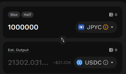 taraba777's tweet photo. 100万JPYCが21300ドルに

どういうことかというとスワップするだけで331万円になります😂 https://t.co/w4deDuQJ6e