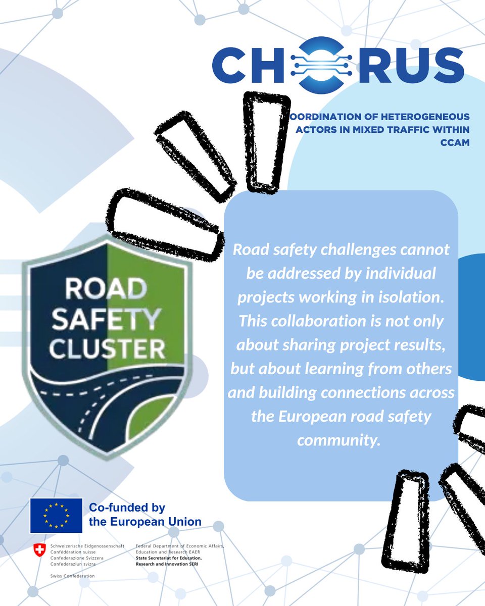 CHORUS_HORIZON's tweet photo. 🚗 We’re excited to share that #CHORUSproject has joined the EU Road Safety Cluster!

Together with other EU-funded projects, we’ll collaborate to advance safer, smarter and more sustainable mobility across Europe.

🔗  https://t.co/oYP1wwZ2HZ

#RoadSafety #CCAM #VisionZero https://t.co/7HKwMubstx