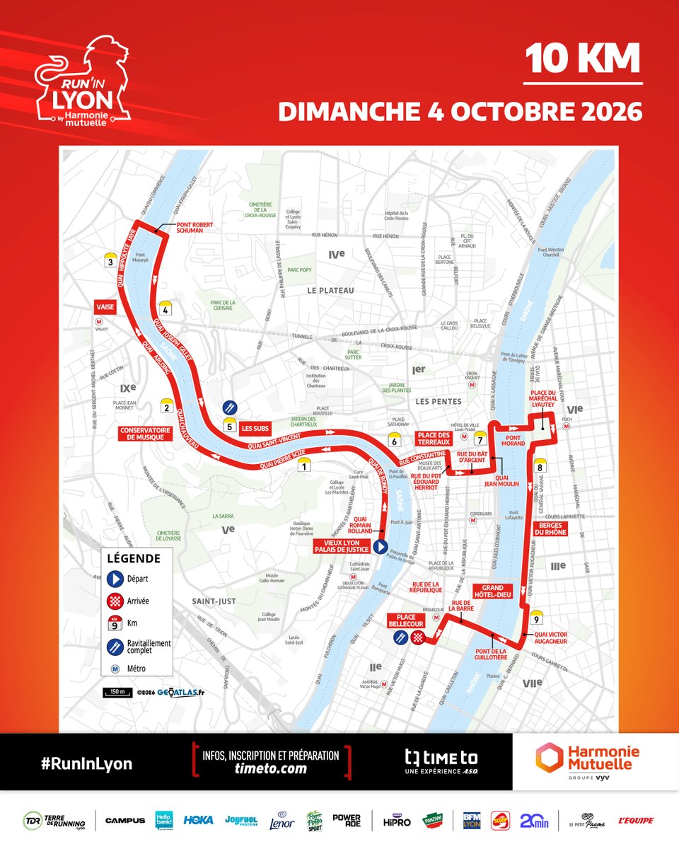 runin_lyon's tweet photo. LES PARCOURS 2026 SONT LÀ ! ⚡️

42K, 21K, 10K et Run Solidaire : découvre ton parcours 🏃

#RunInLyon https://t.co/BgFzQJLI2n