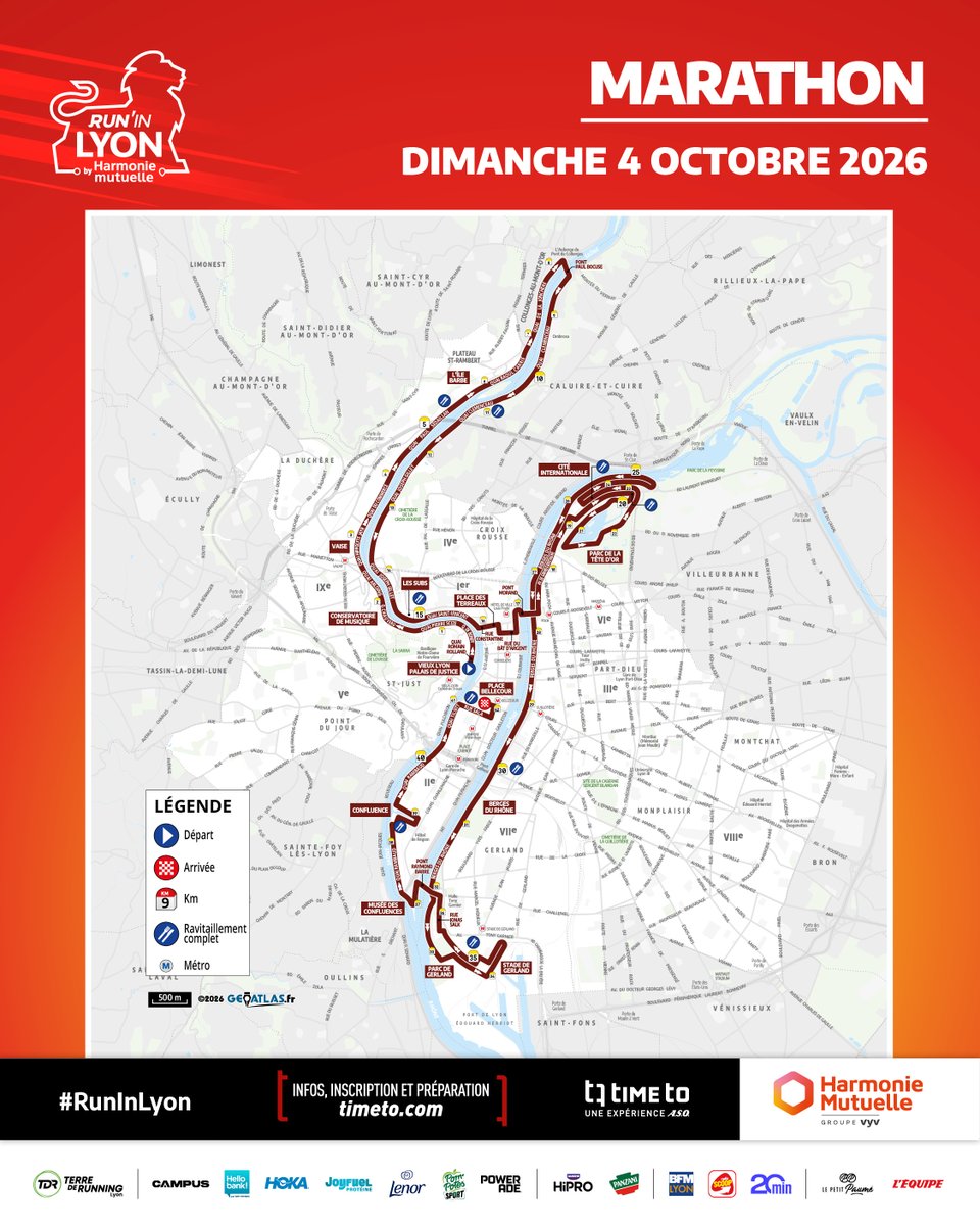 runin_lyon's tweet photo. LES PARCOURS 2026 SONT LÀ ! ⚡️

42K, 21K, 10K et Run Solidaire : découvre ton parcours 🏃

#RunInLyon https://t.co/BgFzQJLI2n