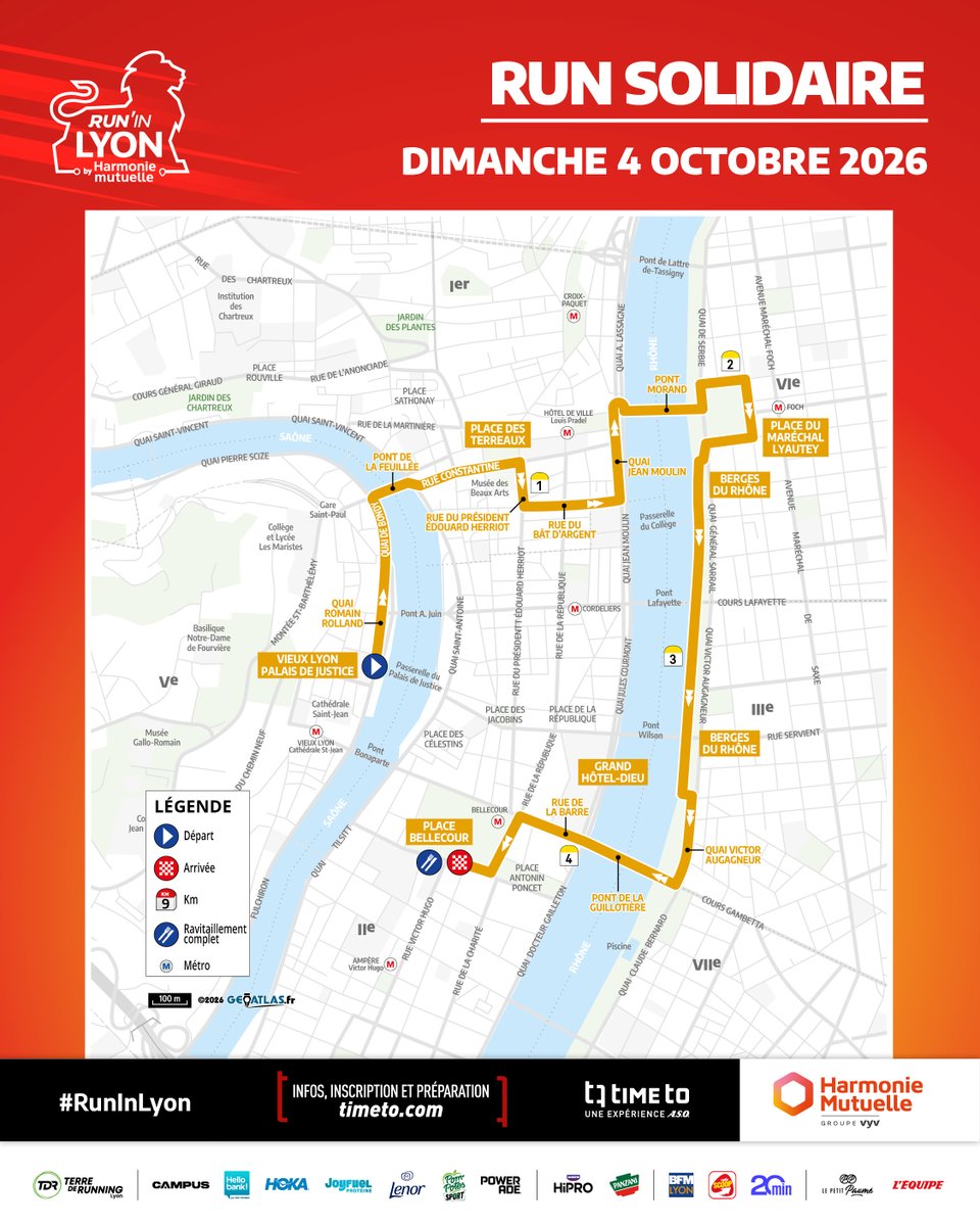 runin_lyon's tweet photo. LES PARCOURS 2026 SONT LÀ ! ⚡️

42K, 21K, 10K et Run Solidaire : découvre ton parcours 🏃

#RunInLyon https://t.co/BgFzQJLI2n