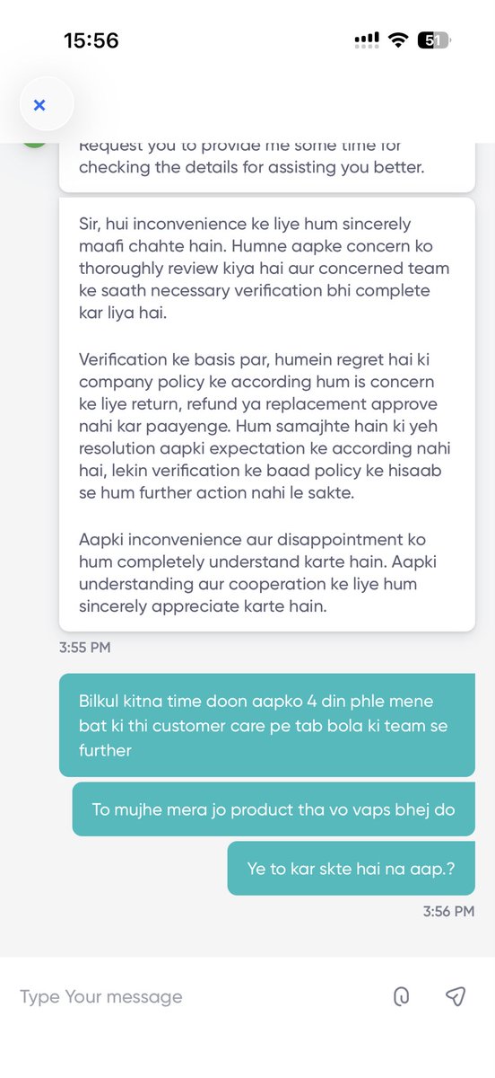 _iamkamlesh18's tweet photo. I returned the product sealed and unused, but you are refusing both refund and replacement, while also not returning the product. You cannot keep both my payment and product. Please process my refund or return the product immediately.@Healthkart https://t.co/NFtJFnMsEC