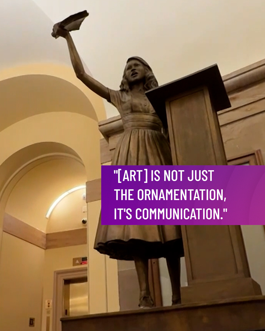 cleveland19news's tweet photo. In 1951, a teen led 500 fellow students in a walkout to help end segregation. Today, her legacy is archived in bronze at the U.S. Capitol. See the sculptor’s process on The Good Side today at 10:30 AM on Cleveland's 43 WUAB.

#Sculpture #History #USCapitol #Sculptor #Overcoming #Inspiring #Inspiration