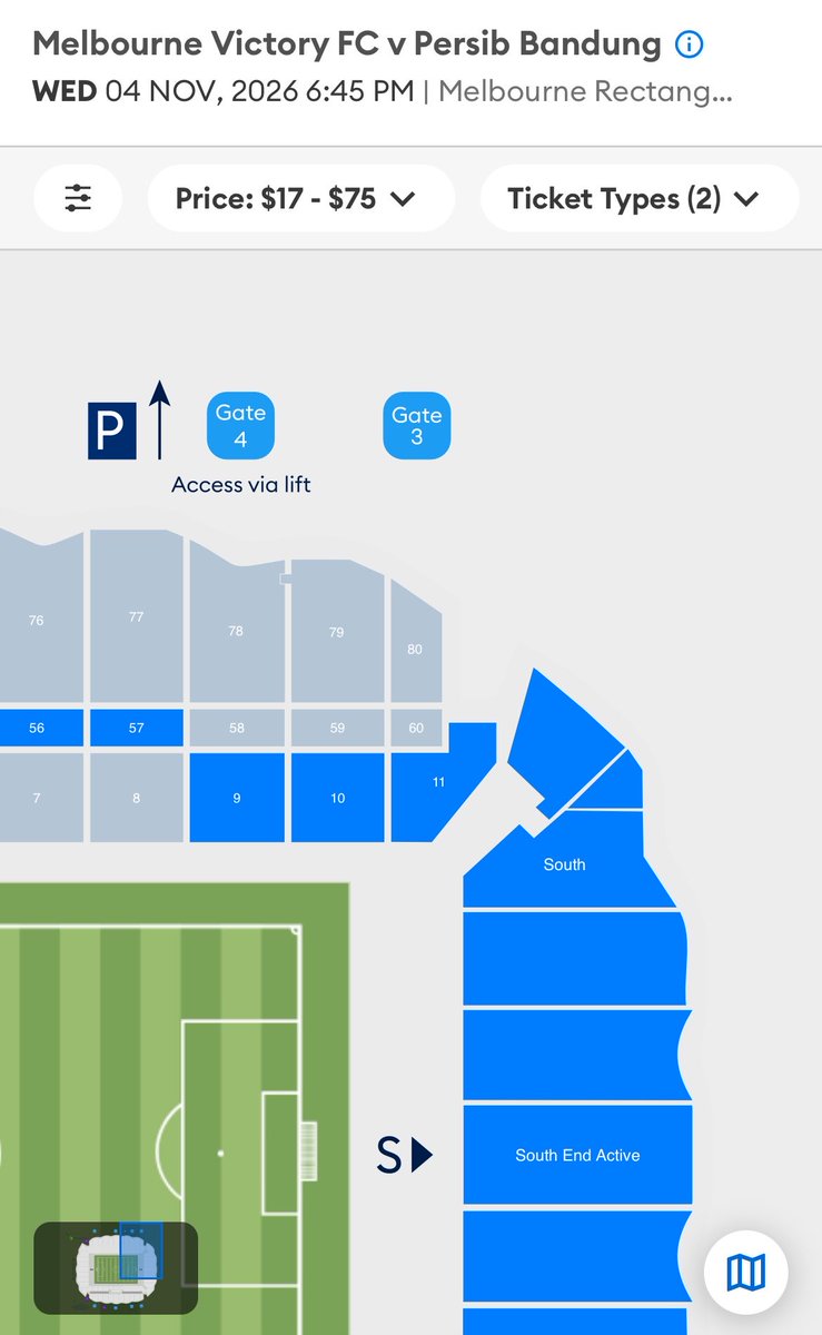 BBTH33's tweet photo. Info buat bobotoh yang mau away ke Melbourne, tiket sudah dibuka, penempatan away bays ada di section 10-11. LFG!!!

https://t.co/dzrUgoU8KZ https://t.co/HbofZkFz6k