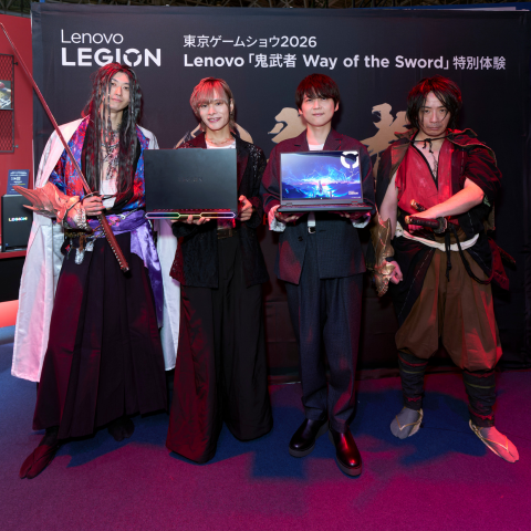 LEGION_JP's tweet photo. #TGS2026 初日から、レノボのブースが熱かった！
9/19(土)からの一般公開が待ちきれなくなりそうな写真をお届けします📸

岡本信彦さん・梶裕貴さんが『鬼武者 Way of the Sword』特別体験に来場👹
TGS出展記念セールもスタート🪂

#LenovoLegion #鬼武者WS https://t.co/N1pIX65xQE