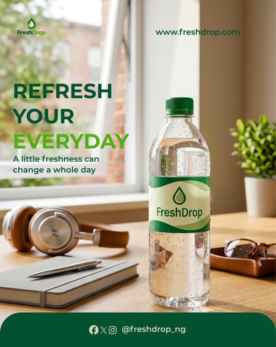 NuvahD's tweet photo. Day 6 — Beyond the Brief
Refresh Your Everyday.
A clean, modern take on staying refreshed through the day. 

#BeyondTheBrief #GraphicDesign #FreshDrop #DesignChallenge https://t.co/oMnAYtMNvC