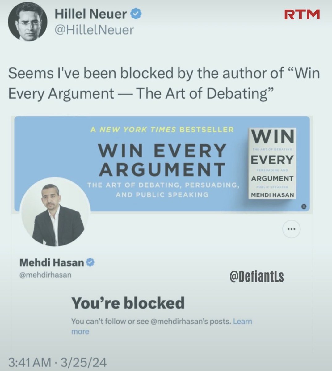 TexasMissus's tweet photo. @mehdirhasan You. Are. Weak. https://t.co/dMU1N6FUPO