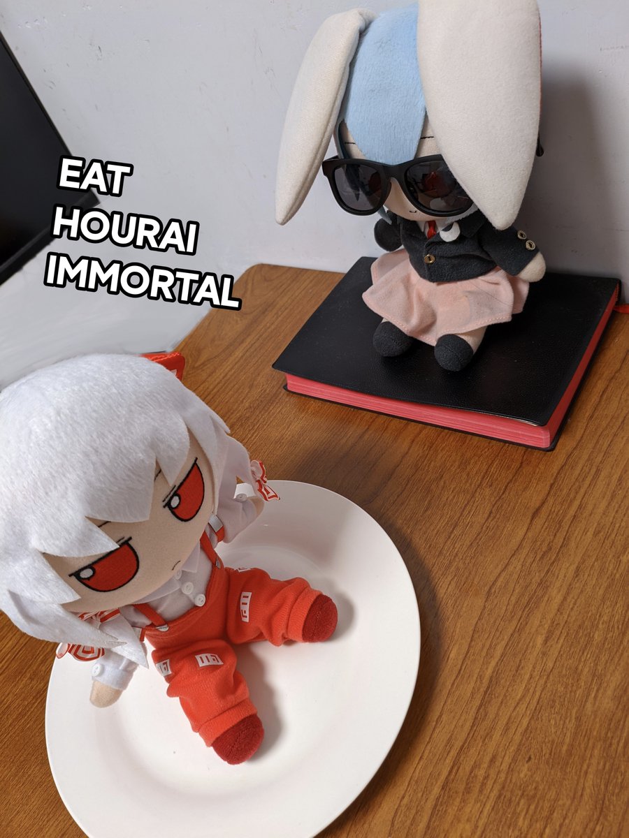 KrisfitAmos's tweet photo. Little Mokou has arrived too. So sweet.
Reysen, the responsible one at home, welcomes her and gives her favorite fries (not McDonald's though).
And then…
#fumo #MokouFujiwara #Reysen https://t.co/J9iSKzqdhd